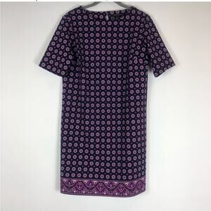 Banana republic navy and purple floral shift dress